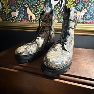 Dolce Vita snake print combat boots